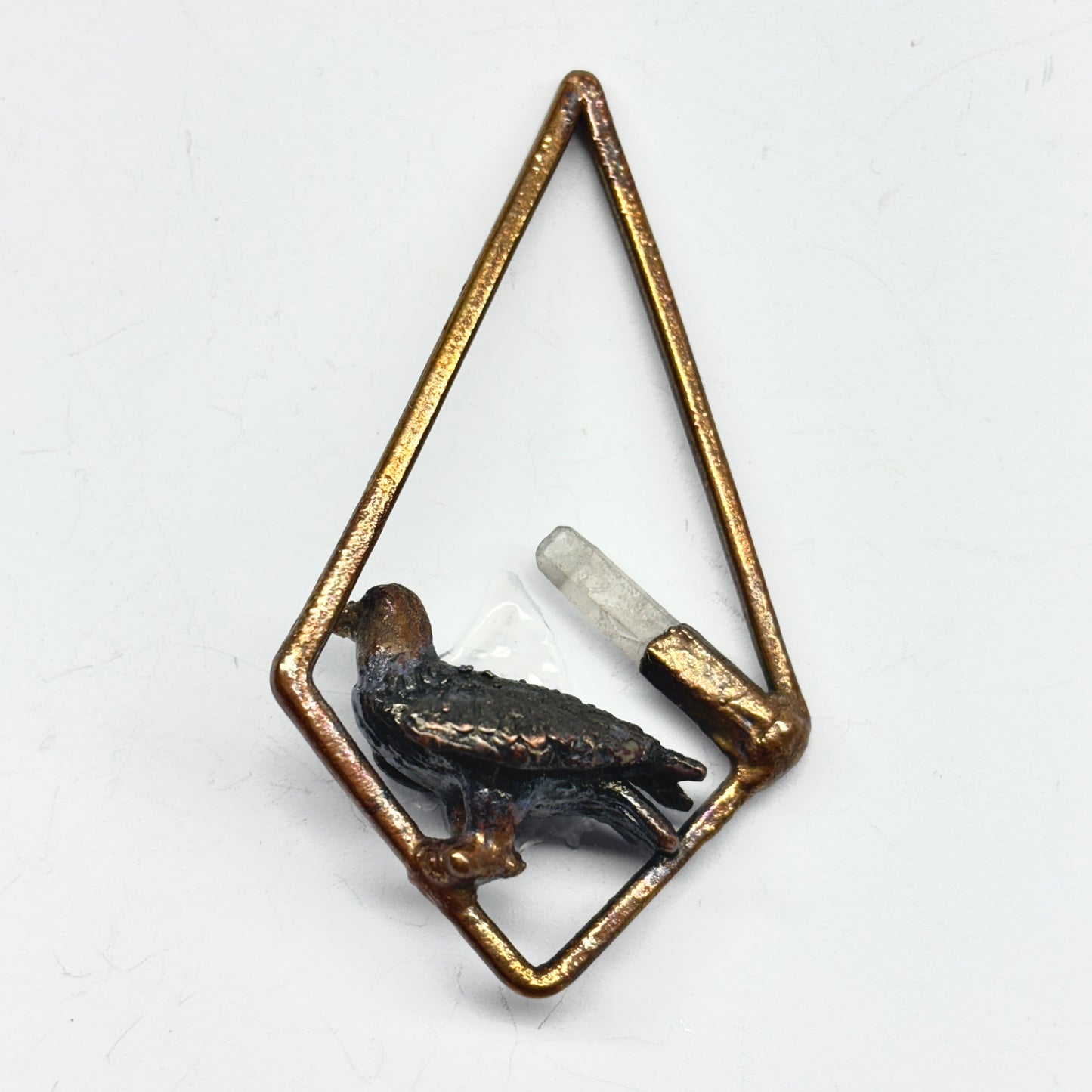 Inner Beast Animal Pendant with Eagle and Quartz