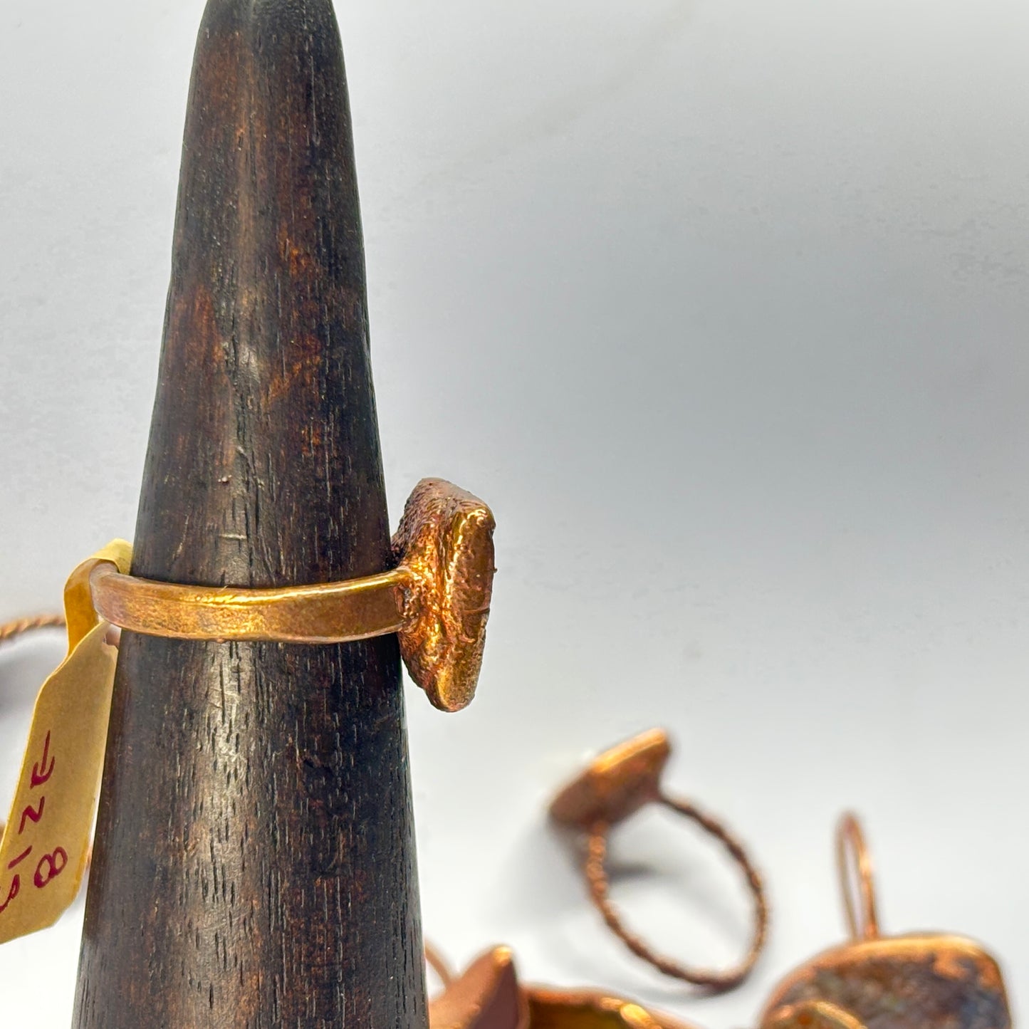 Size 8 Beautiful Tiger's Eye Copper Electroformed Ring