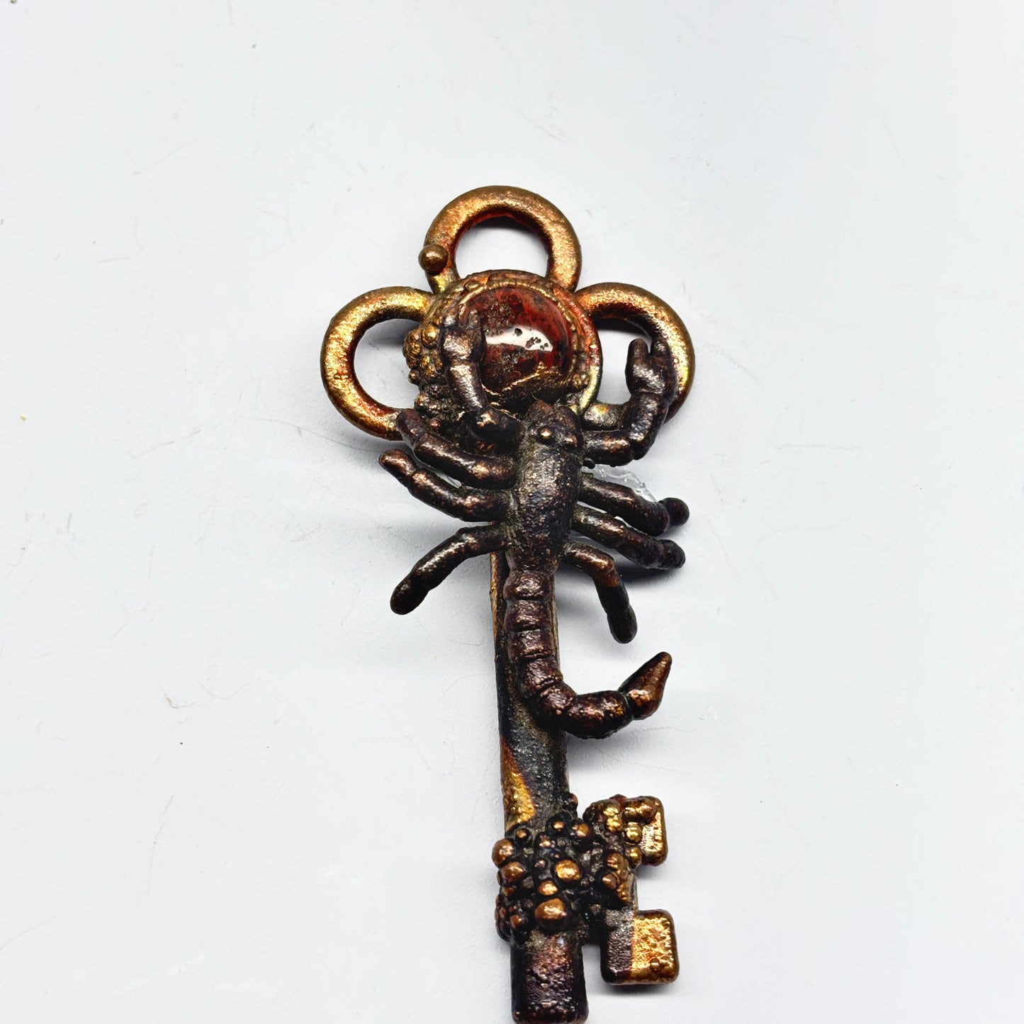 Inner Beast Key Pendant with Scorpian and Red Jasper
