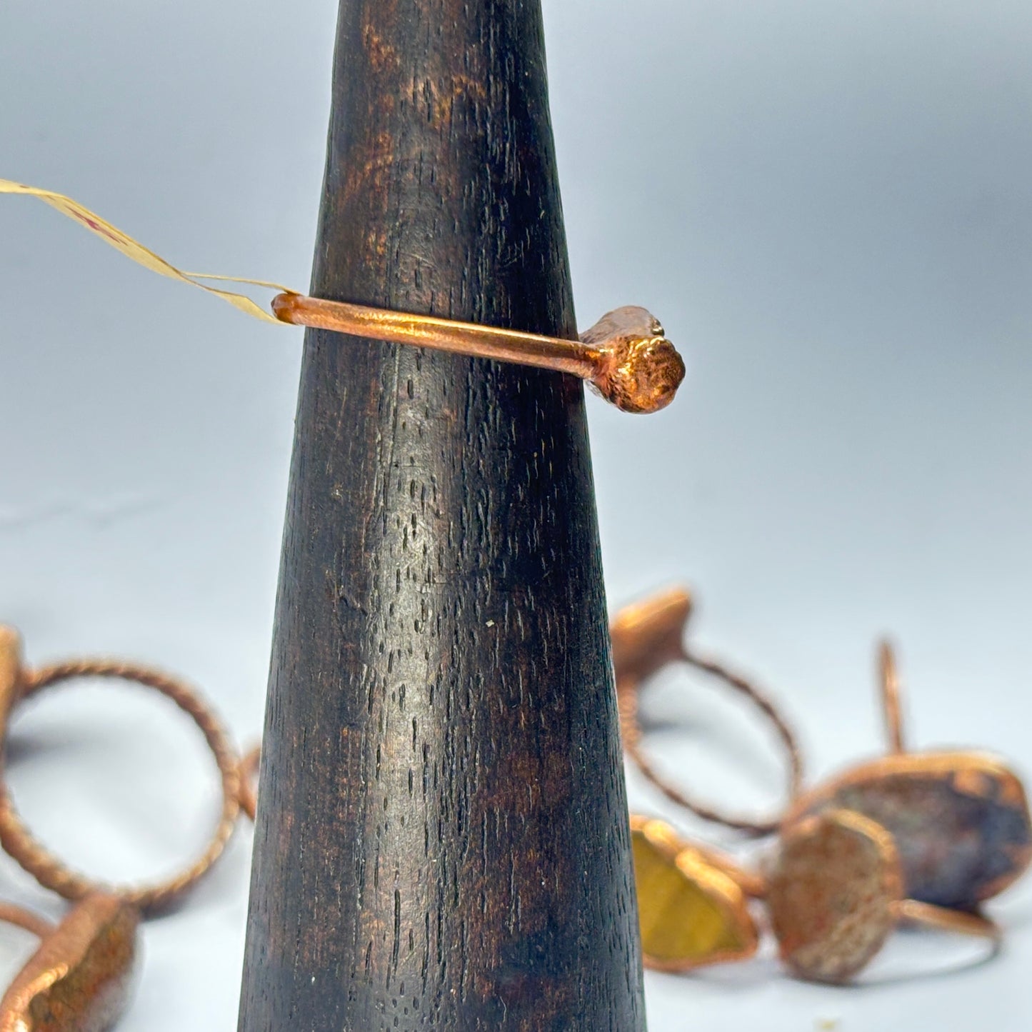 Size 6 1/2 Periwinkle Dinosaur Bone Copper Electroformed Ring