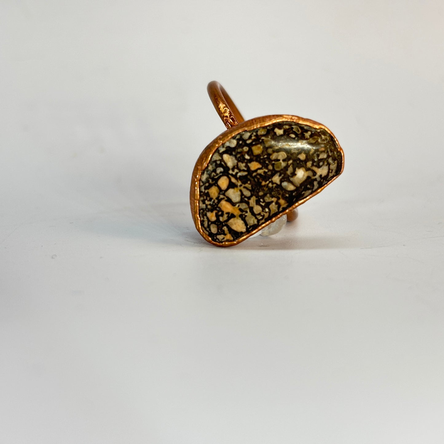 Size 9 Pastel Dinosaur Bone Copper Electroformed Ring
