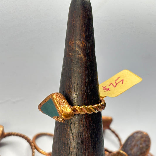 Size 9 Oregon Skaggs Jasper Copper Electroformed Ring