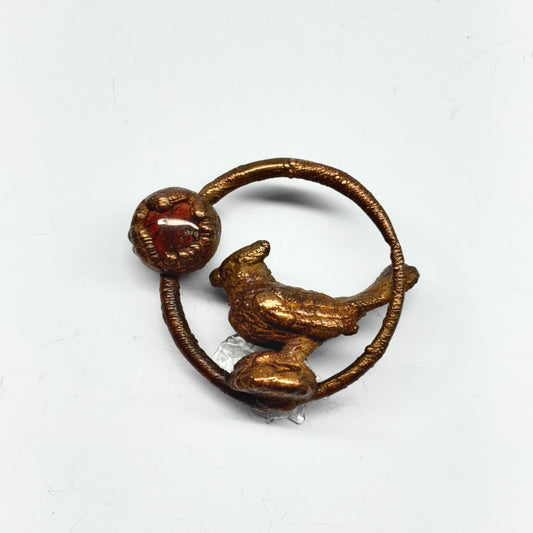 Inner Beast Animal Pendant with Cardinal and Red Jasper