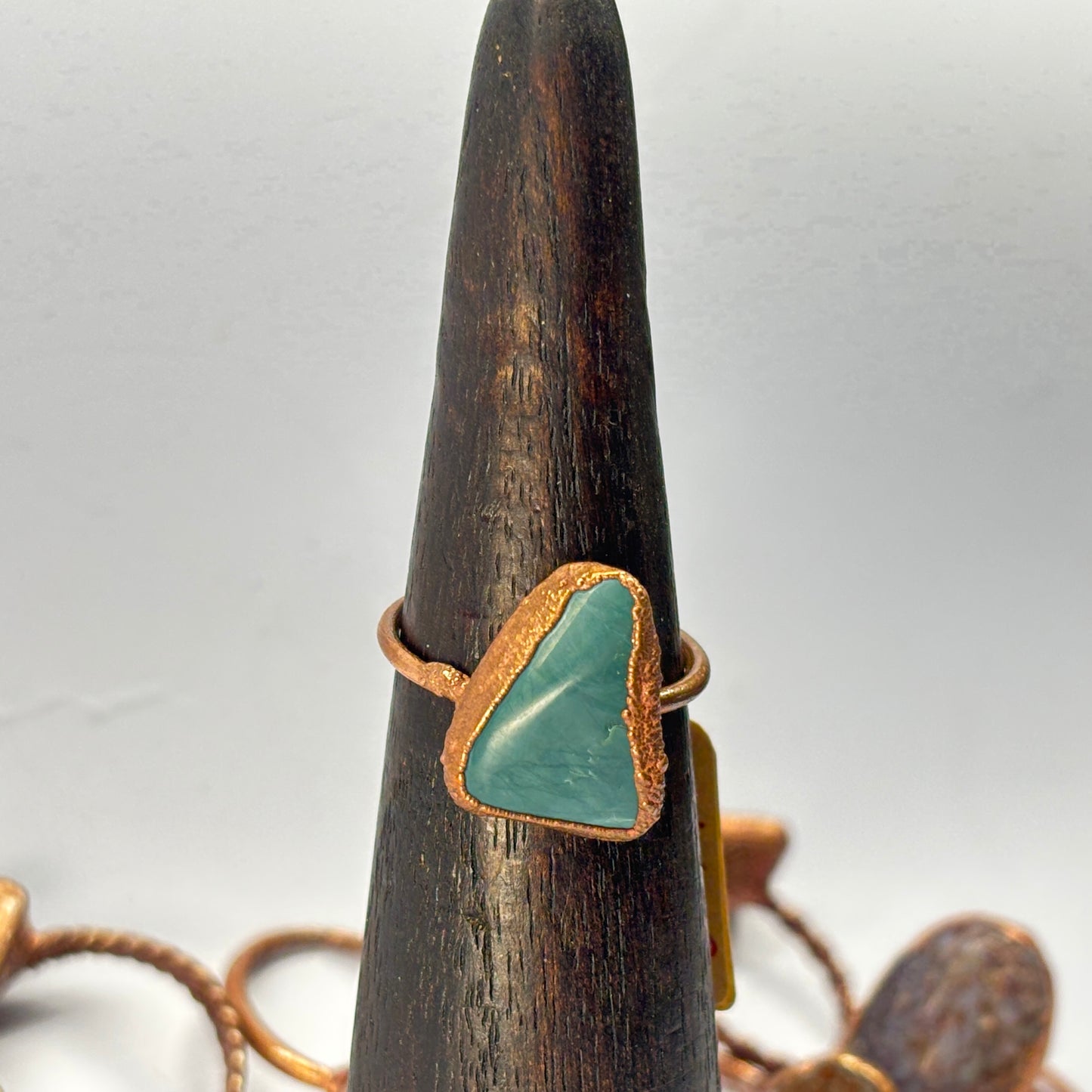 Size 8 3/4 Oregon Skaggs Jasper Copper Electroformed Ring