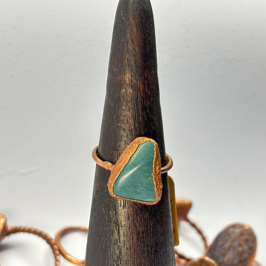 Size 8 3/4 Oregon Skaggs Jasper Copper Electroformed Ring