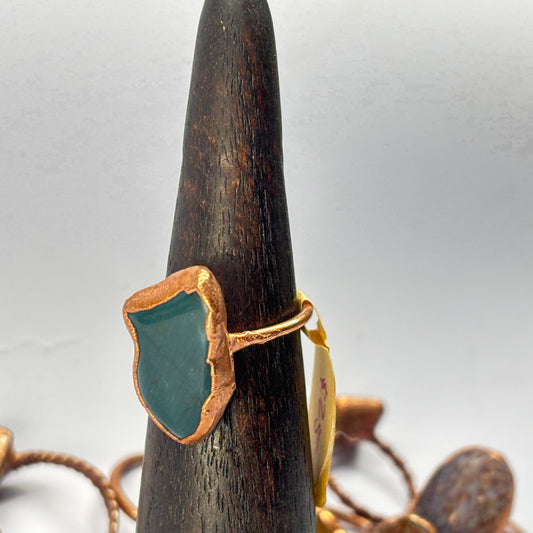 Size 9 Oregon Skaggs Jasper Copper Electroformed Ring