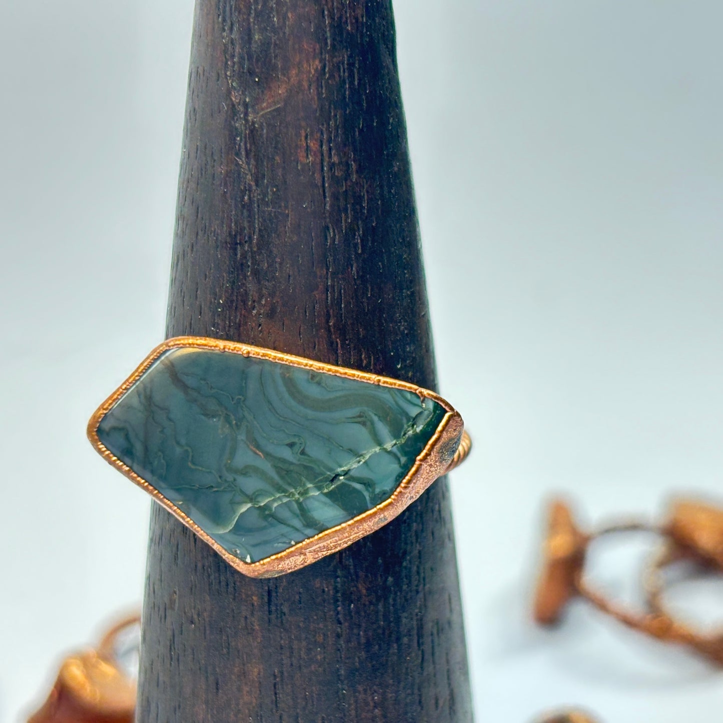 Size 11 Oregon Skaggs Jasper Copper Electroformed Ring