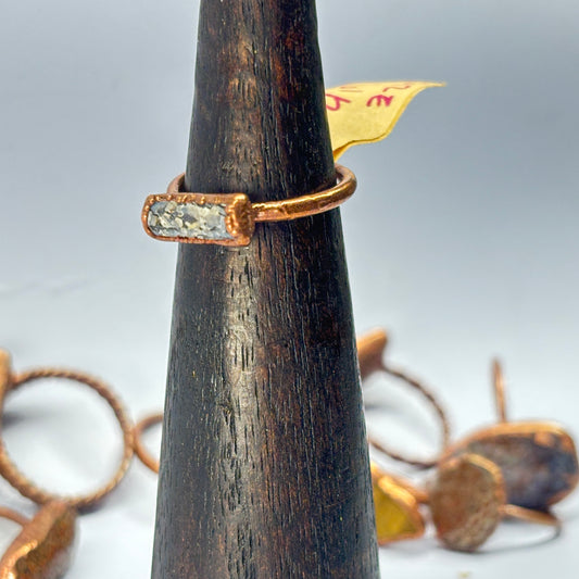Size 6 1/2 Periwinkle Dinosaur Bone Copper Electroformed Ring
