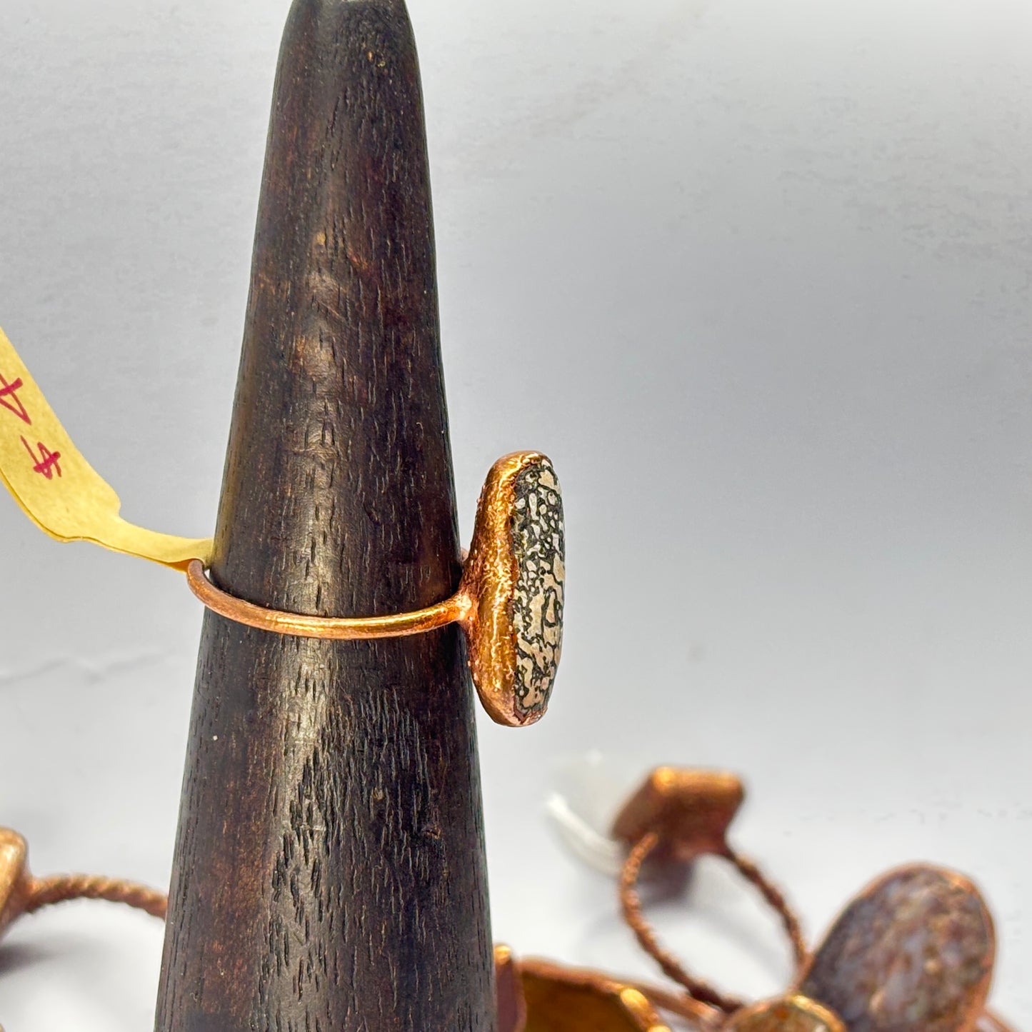 Size 8 Pastel Dinosaur Bone Copper Electroformed Ring
