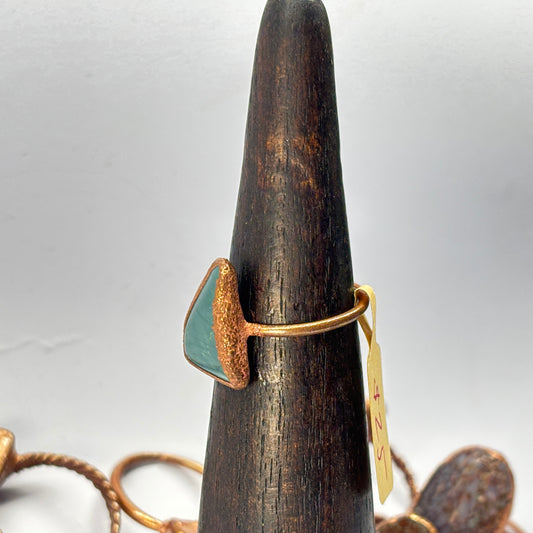 Size 8 3/4 Oregon Skaggs Jasper Copper Electroformed Ring