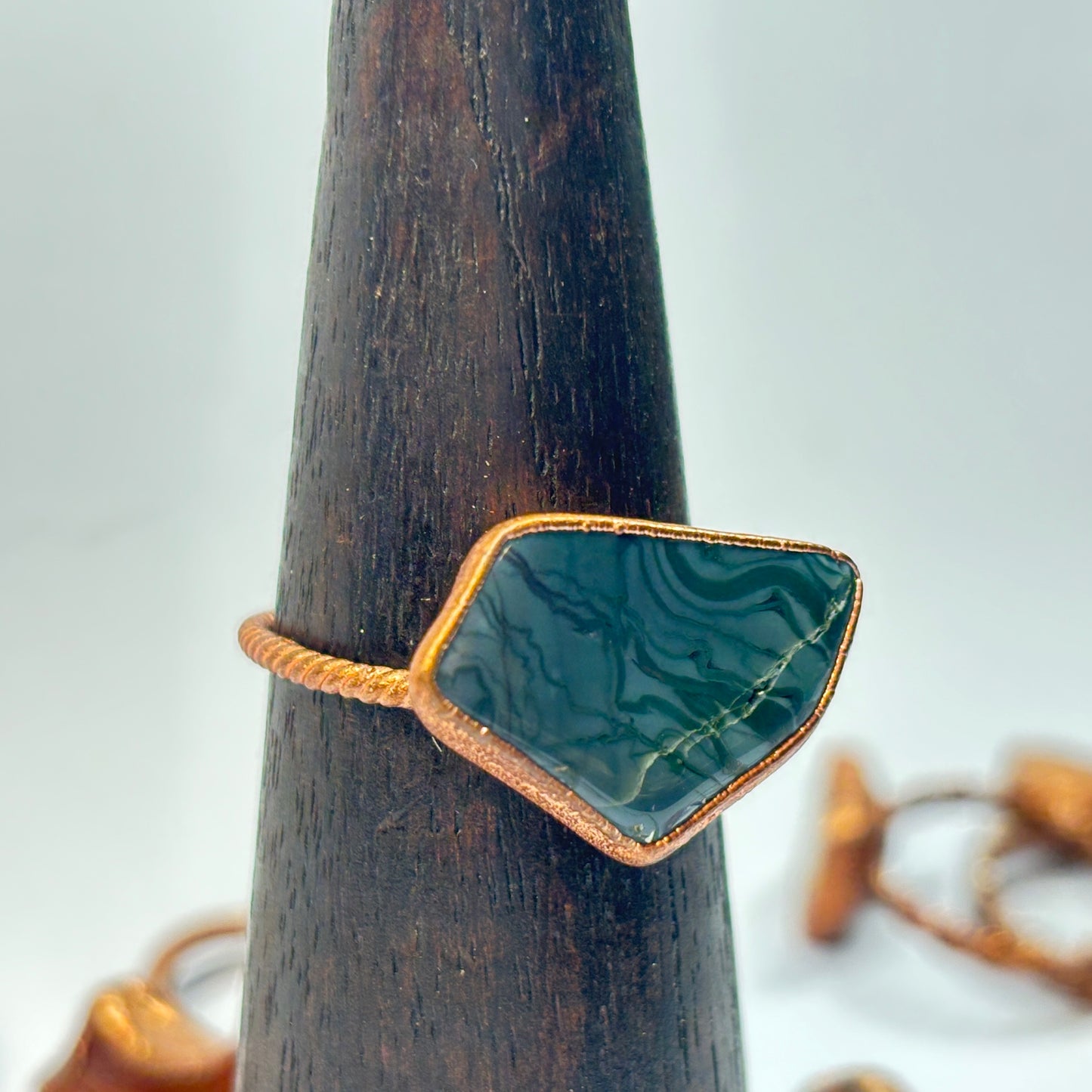 Size 11 Oregon Skaggs Jasper Copper Electroformed Ring