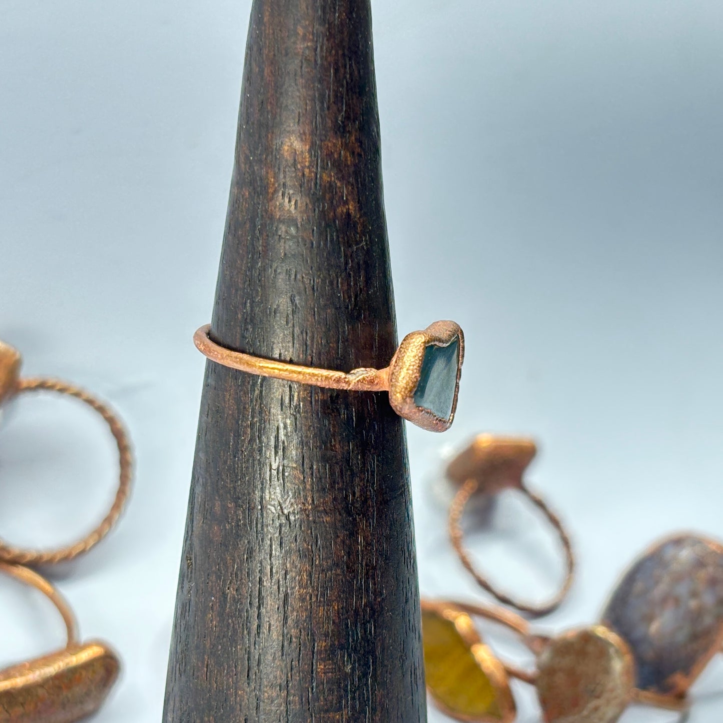 Size 7 1/2 Oregon Skaggs Jasper Copper Electroformed Ring