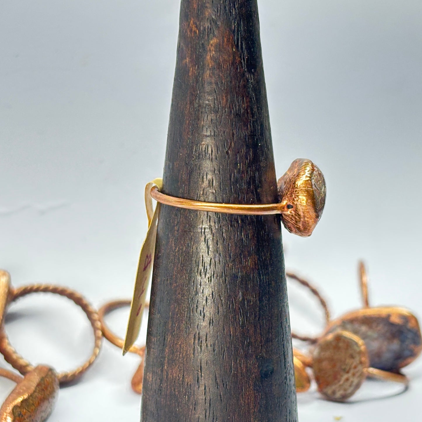 Size 10 Purple Jasper Dinosaur Bone Copper Electroformed Ring