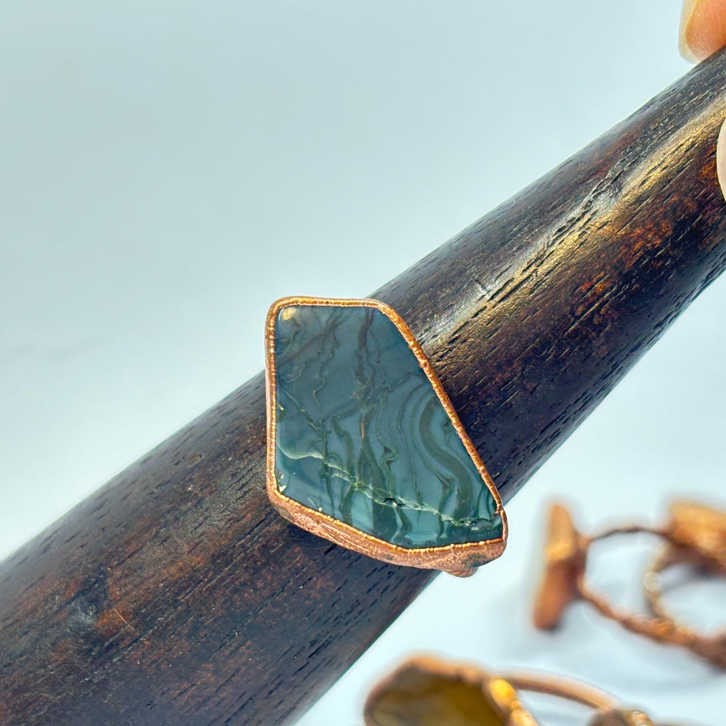 Size 11 Oregon Skaggs Jasper Copper Electroformed Ring