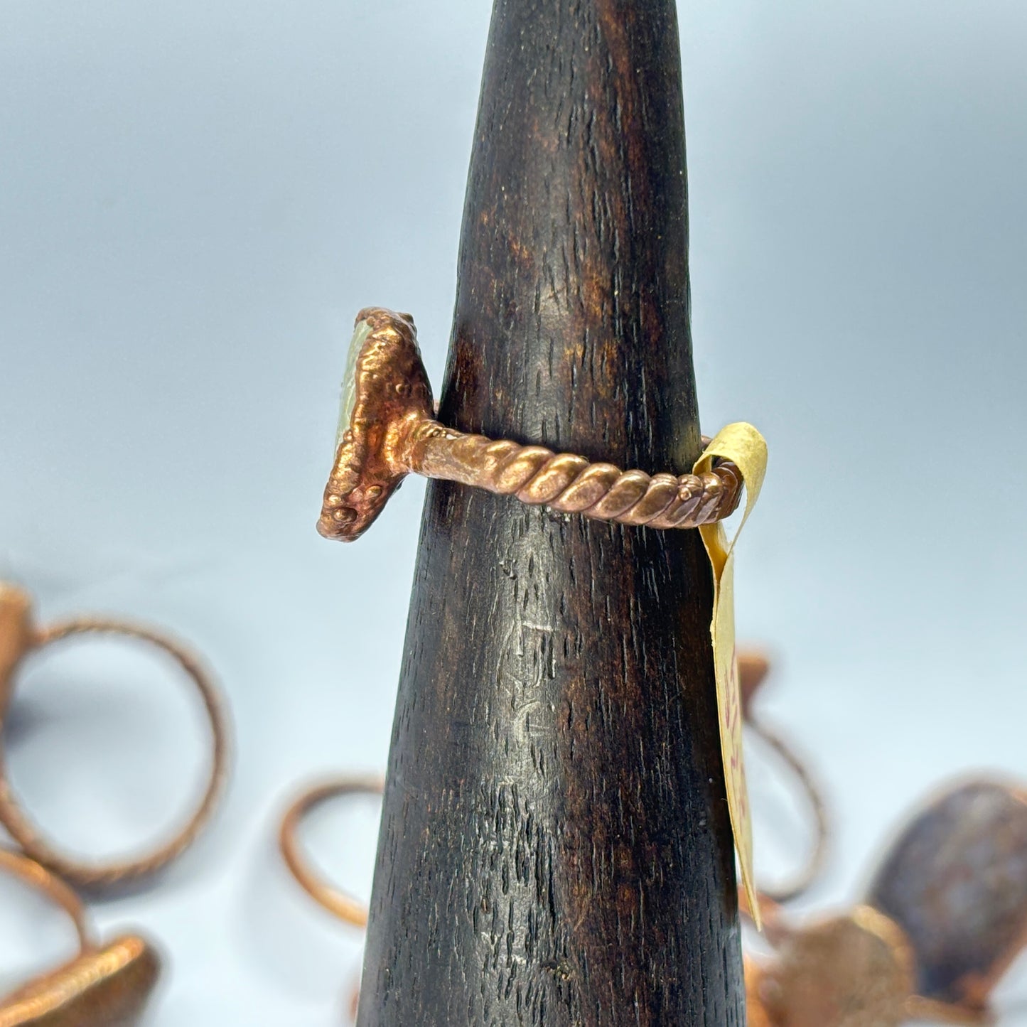 Size 5 1/4 Periwinkle Dinosaur Bone Copper Electroformed Ring