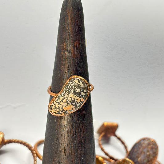 Size 8 Pastel Dinosaur Bone Copper Electroformed Ring