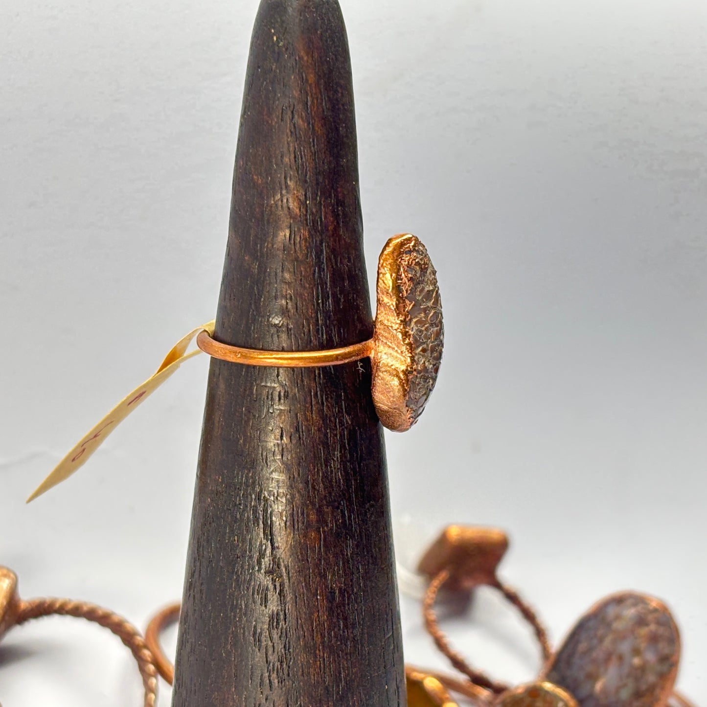 Size 6 1/4 Periwinkle Dinosaur Bone Copper Electroformed Ring