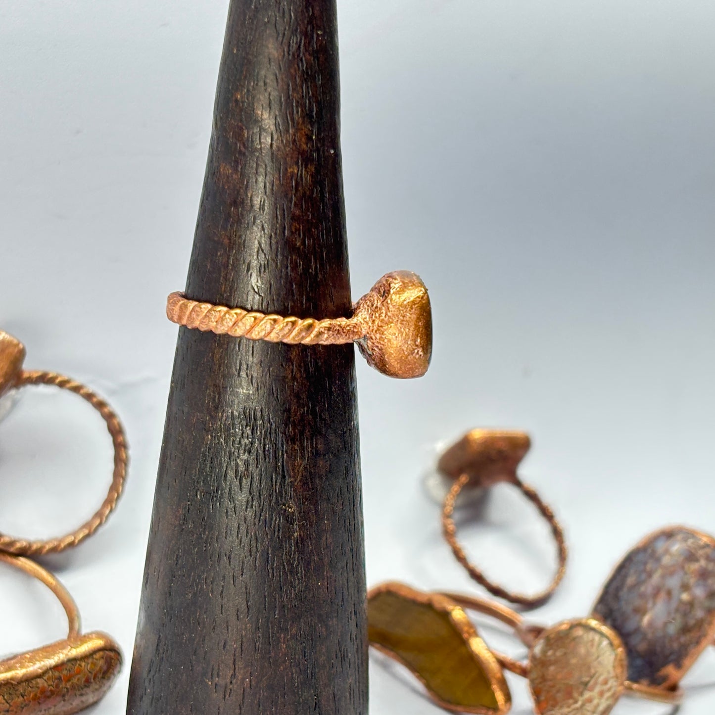 Size 8 Oregon Skaggs Jasper Copper Electroformed Ring