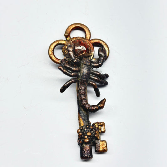 Inner Beast Key Pendant with Scorpian and Red Jasper