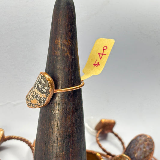 Size 8 Pastel Dinosaur Bone Copper Electroformed Ring