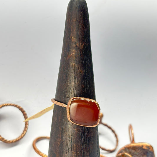 Size 11 Washington Carnelian Copper Electroformed Ring