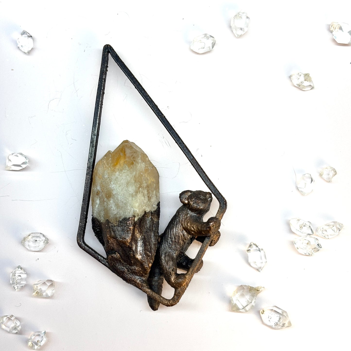 Inner Beast Animal Pendant with Red Panda and Heat Treated Citrine