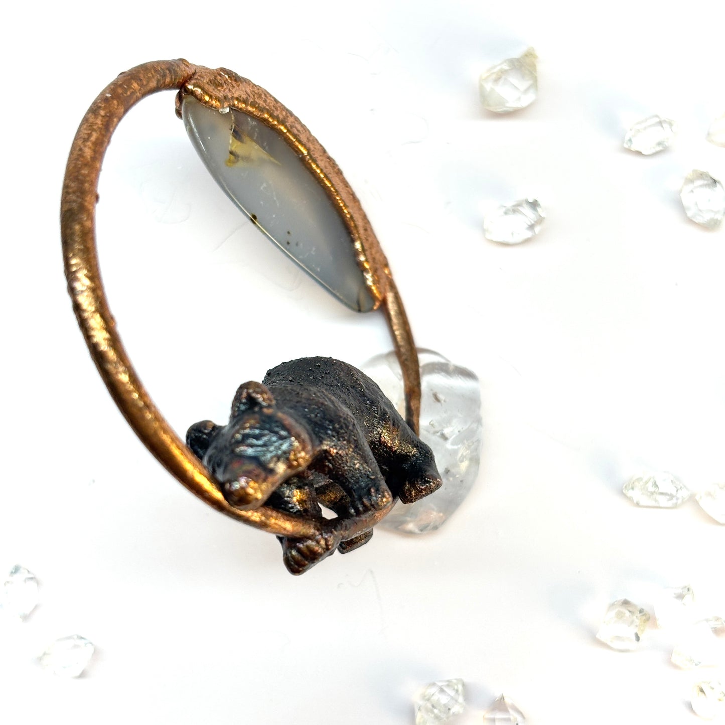 Inner Beast Animal Pendant with Racoon and Montana Agate