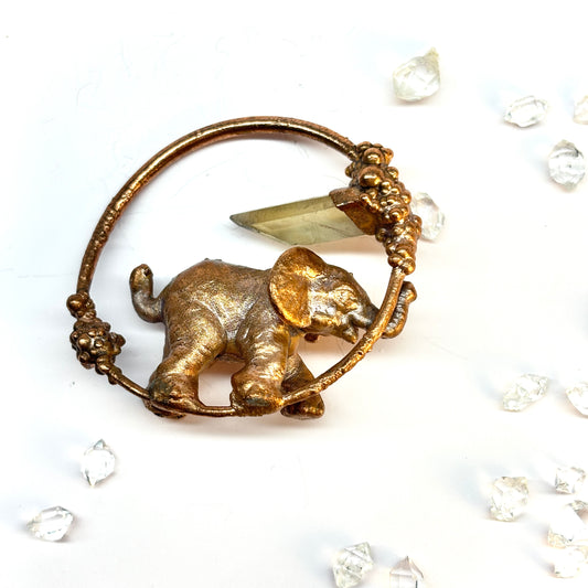 Inner Beast Animal Pendant with Elephant and Citrine