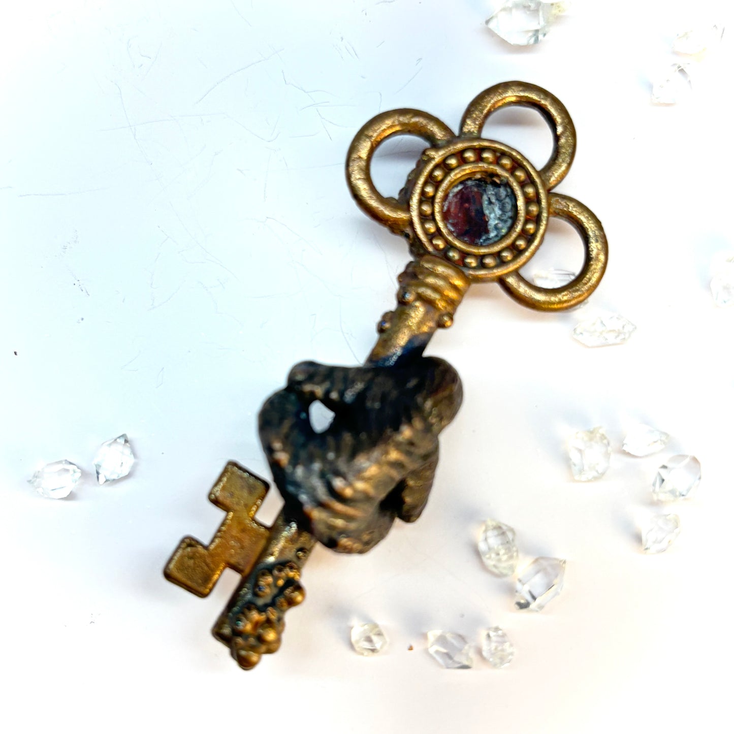 Inner Beast Key Pendant with Sloth and Red Jasper