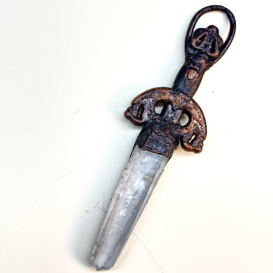 Crystal Sword Pendant with Quartz