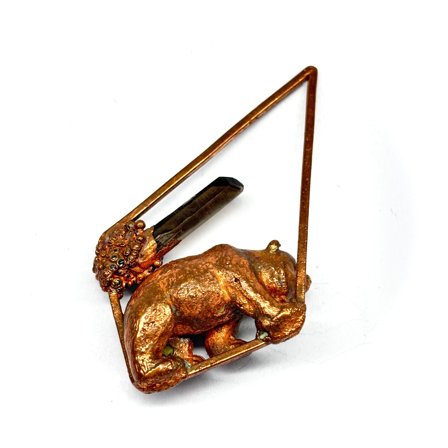 Inner Beast Animal Pendant with Bear and Smoky Quartz