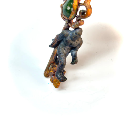 Inner Beast Key Pendant with Sasquatch and Ocean Jasper