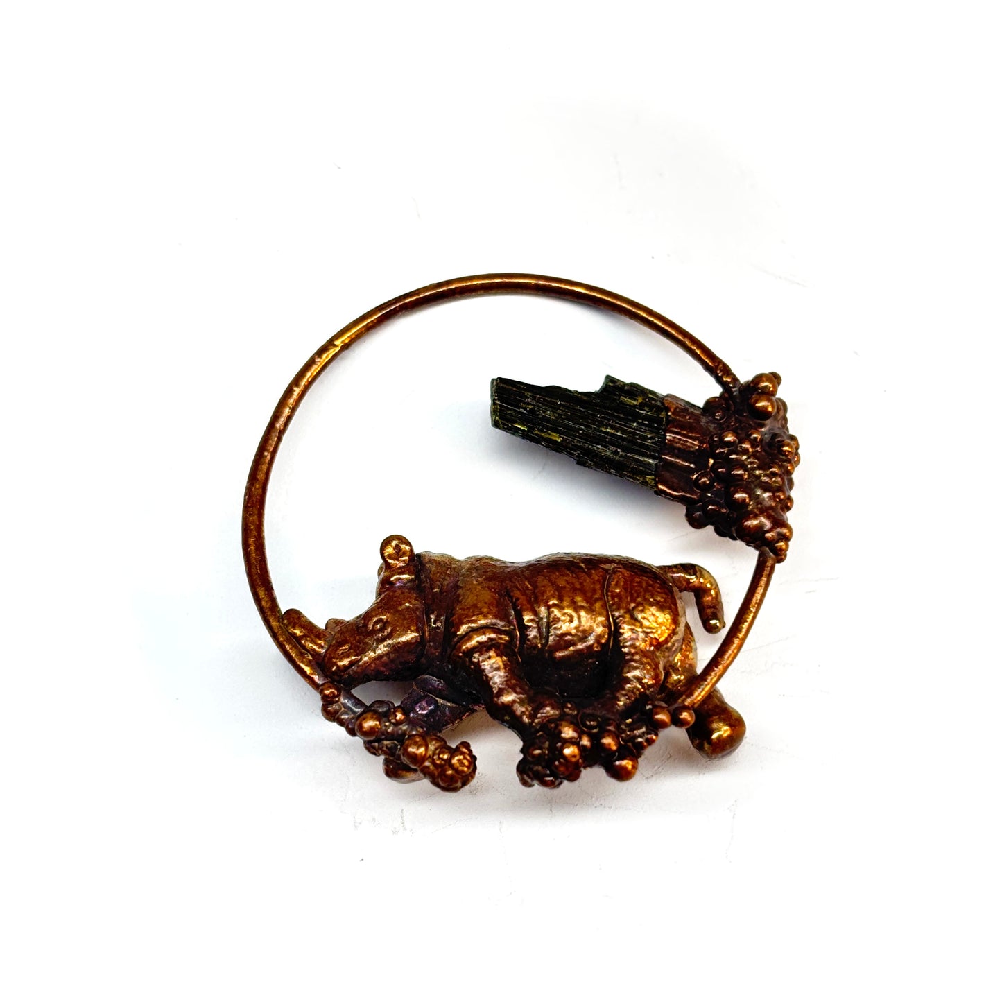 Inner Beast Animal Pendant with Rhino and Tourmaline