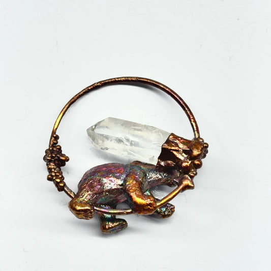 Inner Beast Animal Pendant with Polar Bear and Quartz