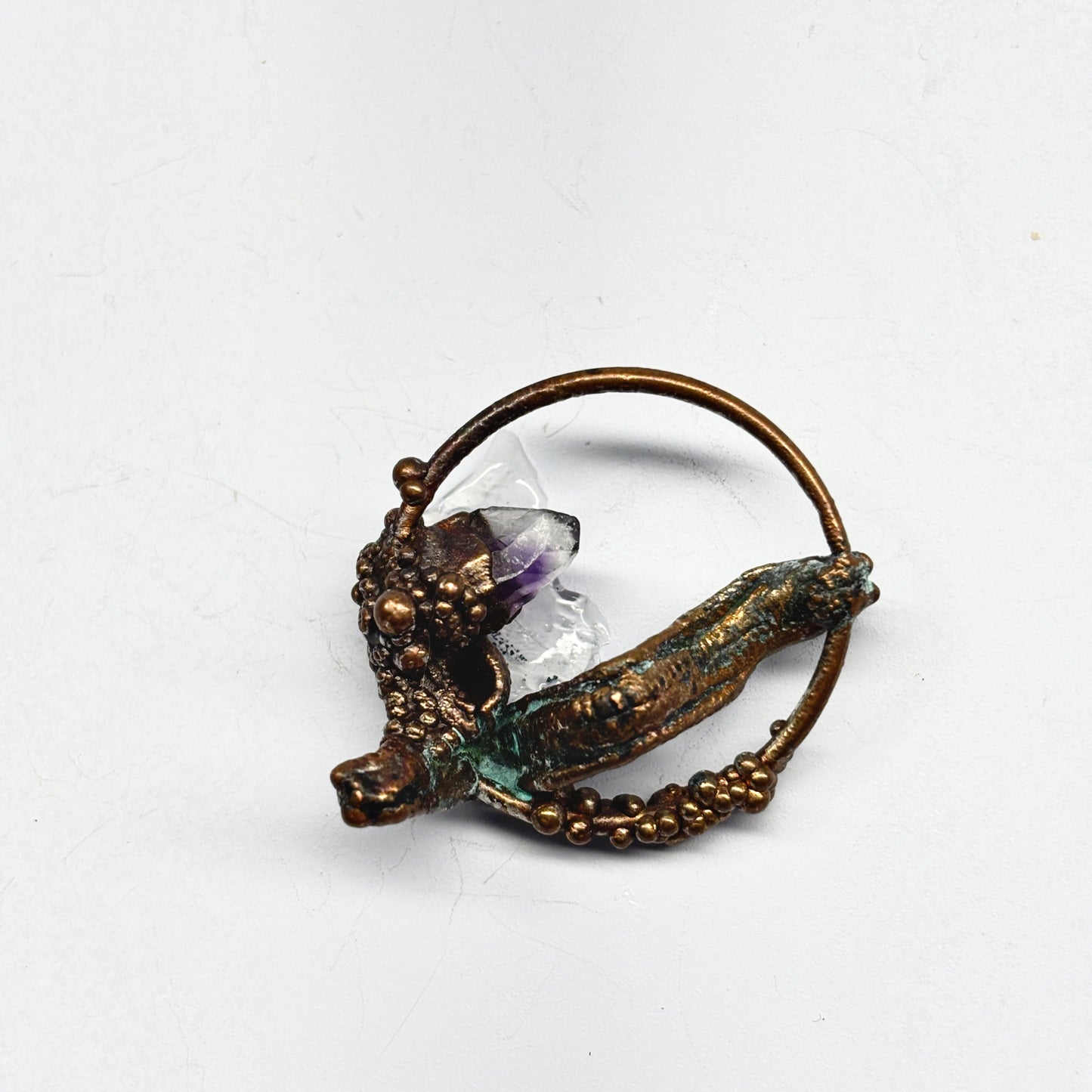 Inner Beast Animal Pendant with Moray Eell and Amethyst
