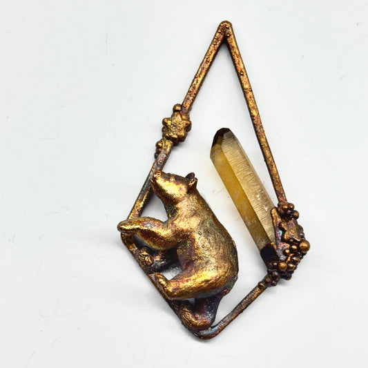 Inner Beast Animal Pendant with Bear and Citrine