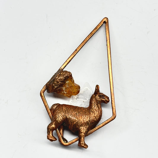 Inner Beast Animal Pendant with Llama and Carnelian