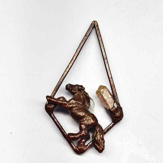 Inner Beast Animal Pendant with Horse and Phantom Quartz