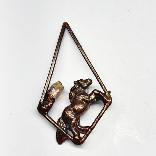 Inner Beast Animal Pendant with Horse and Phantom Quartz