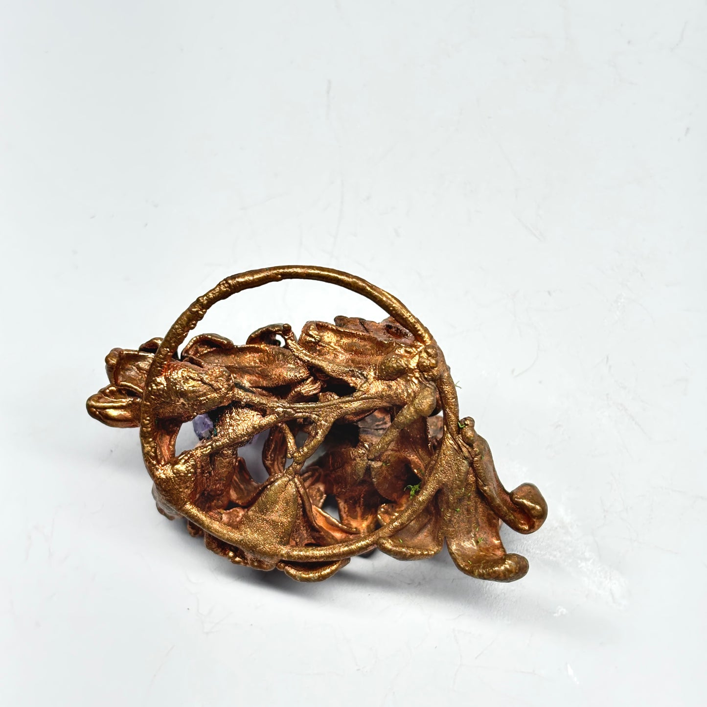 Real Flower Pendant with BlueBells and Amethyst