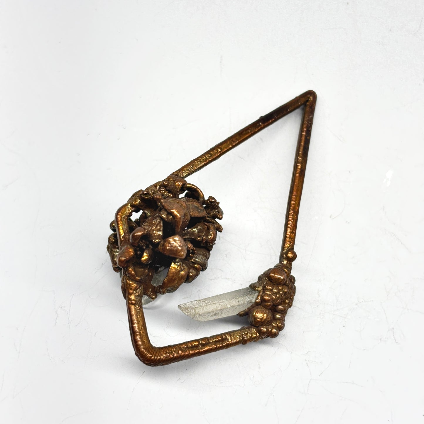 Real Flower Pendant with BlueBells and Quartz