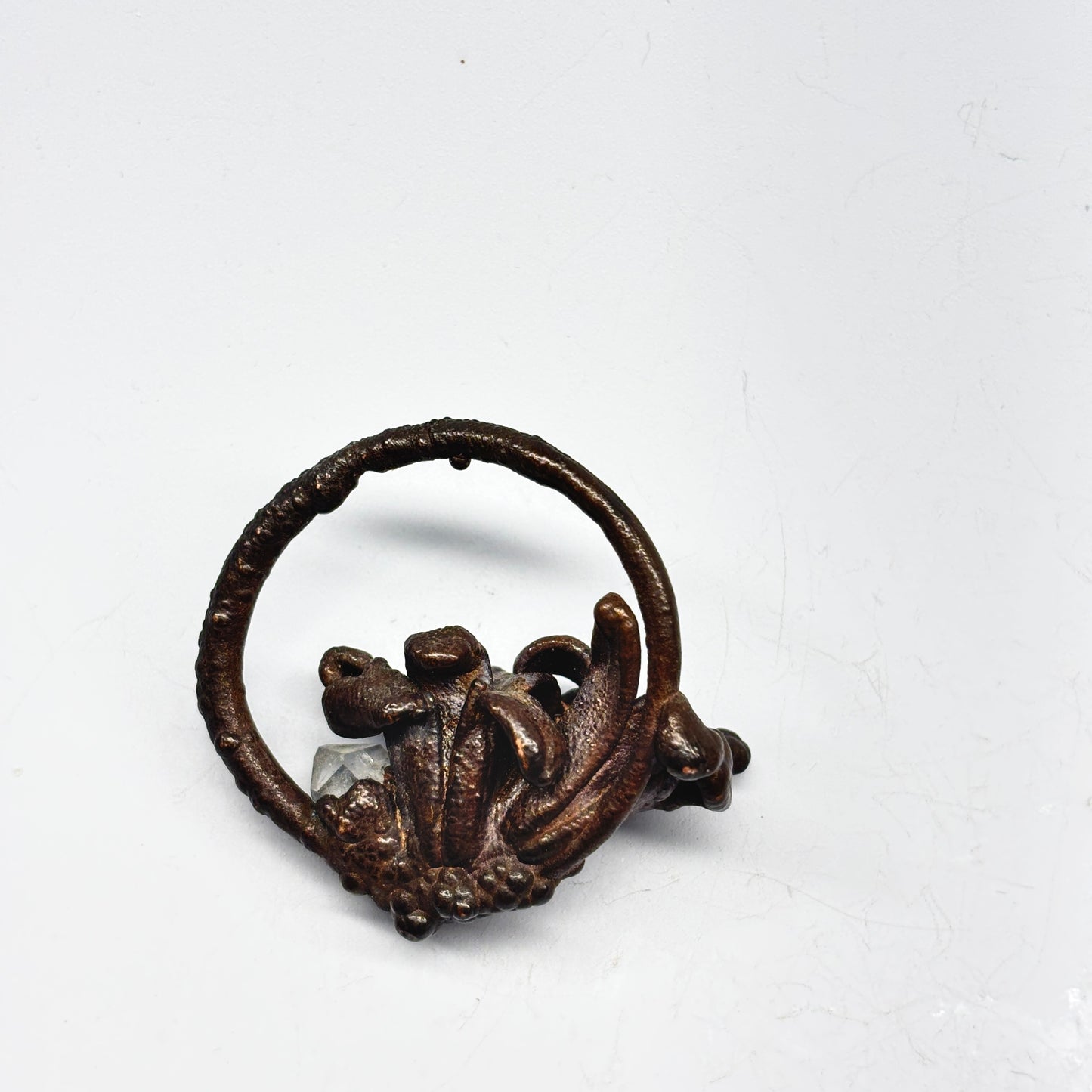 Real Flower Pendant with BlueBells and Herkimer Diamond