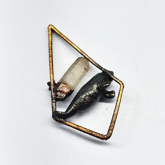 Inner Beast Animal Pendant with Manatee and Phantom Quartz