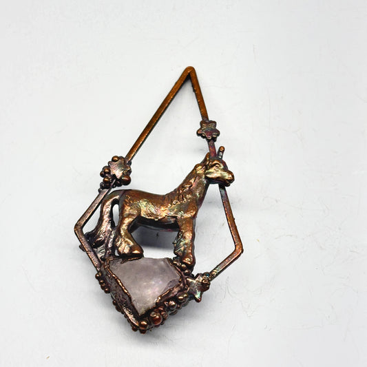 Inner Beast Animal Pendant with Unicorn and Amethyst