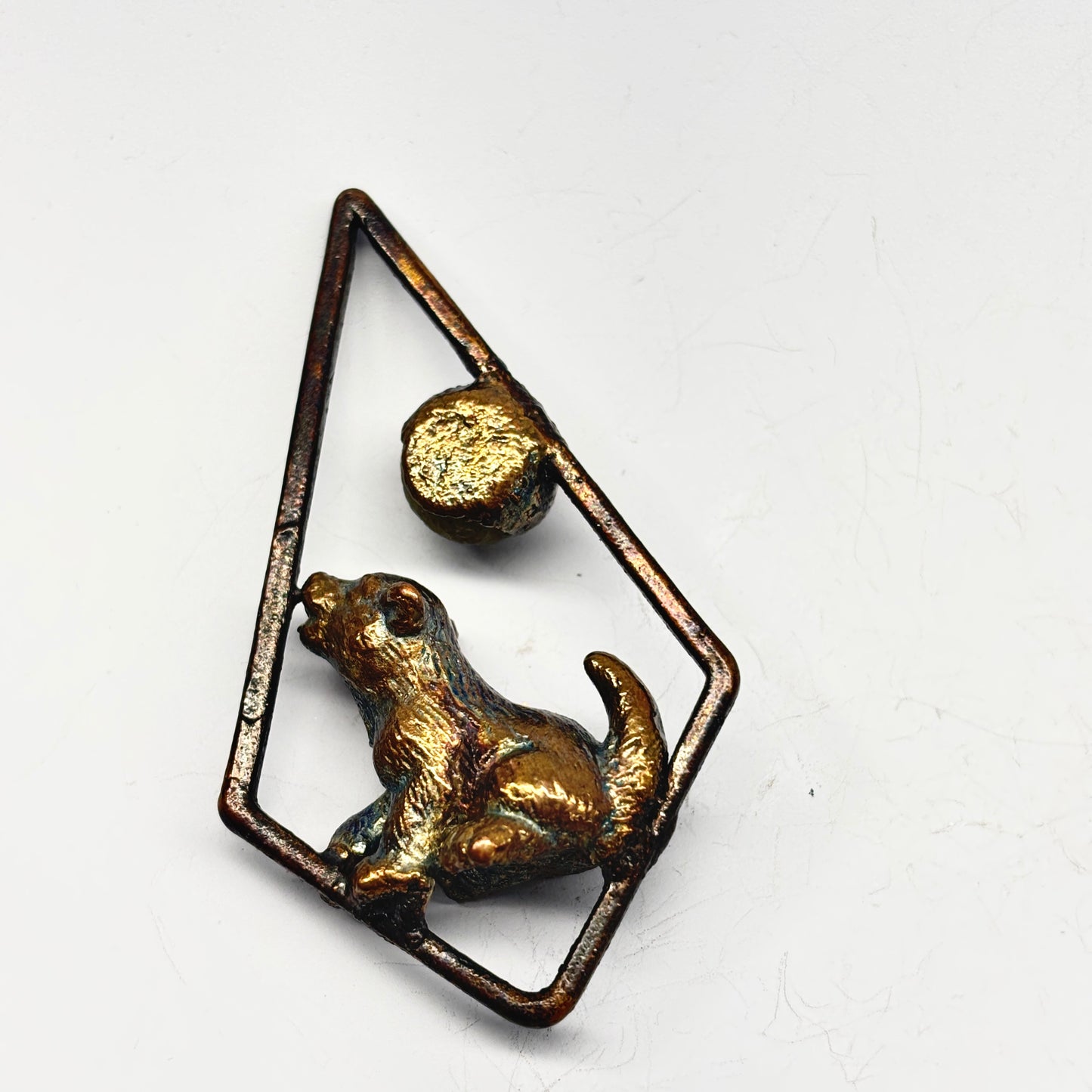 Inner Beast Animal Pendant with Wolf Pup and Grape Agate