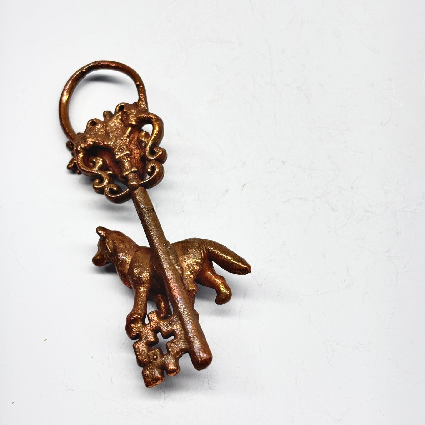 Inner Beast Key Pendant with Fox and Ocean Jasper