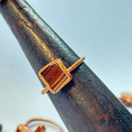 Size 10 1/4 Gorgeous Carnelian Copper Electroformed Ring