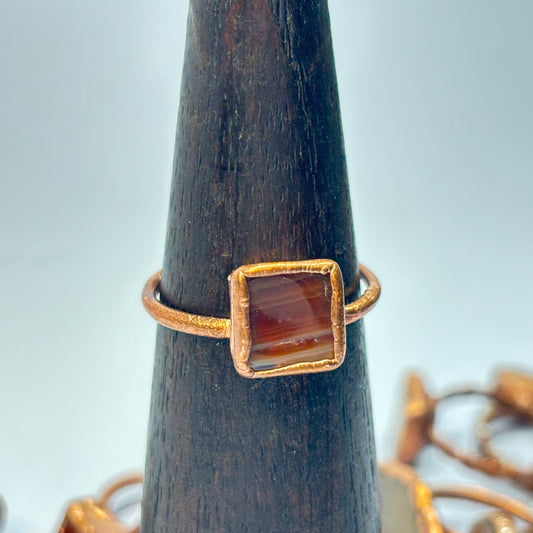 Size 10 1/4 Gorgeous Carnelian Copper Electroformed Ring