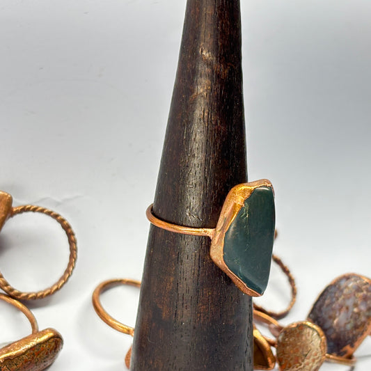 Size 11 1/2 Oregon Skaggs Jasper Copper Electroformed Ring