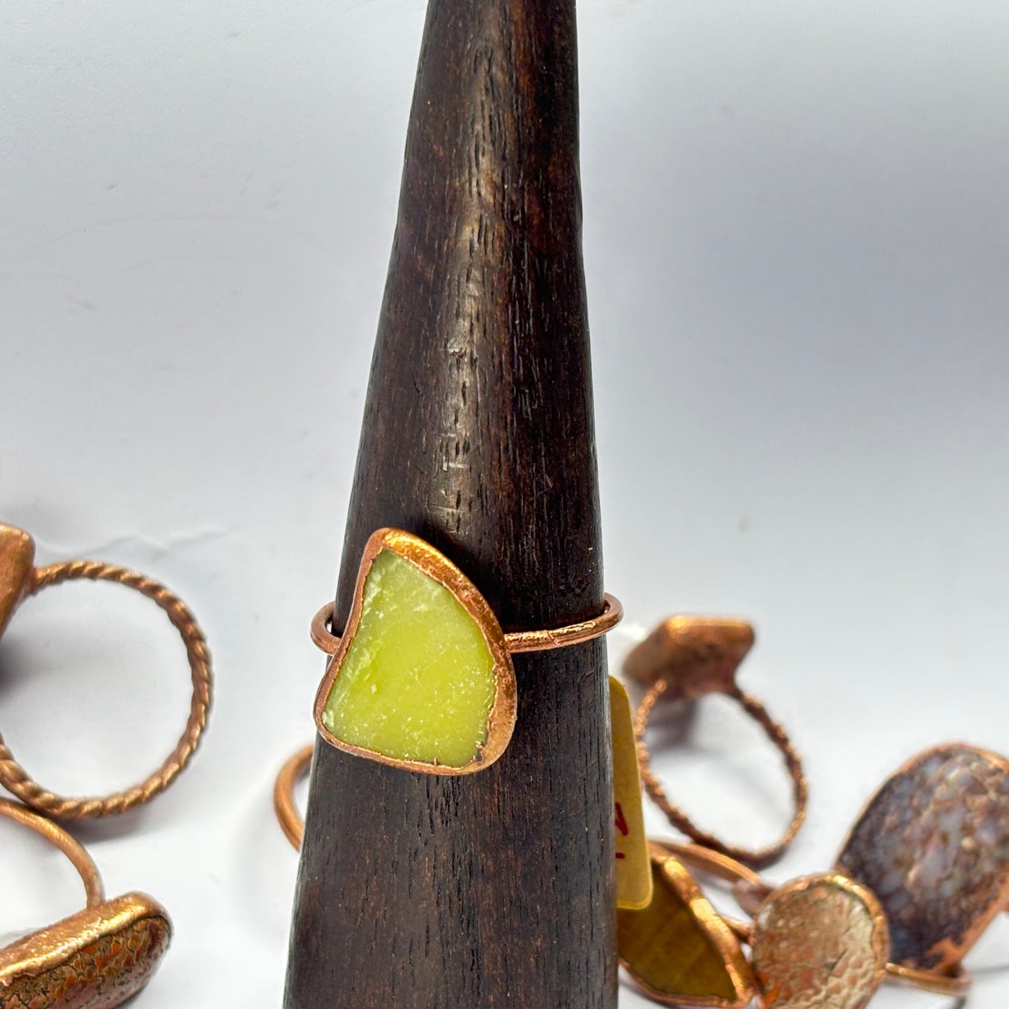 Size 12 1/2 Noble Serpentine Copper Electroformed Ring